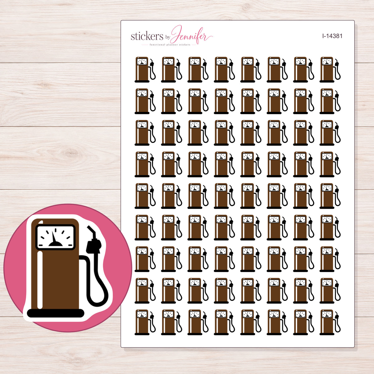 I-14381 planner sticker sheet with enlarged sticker detail