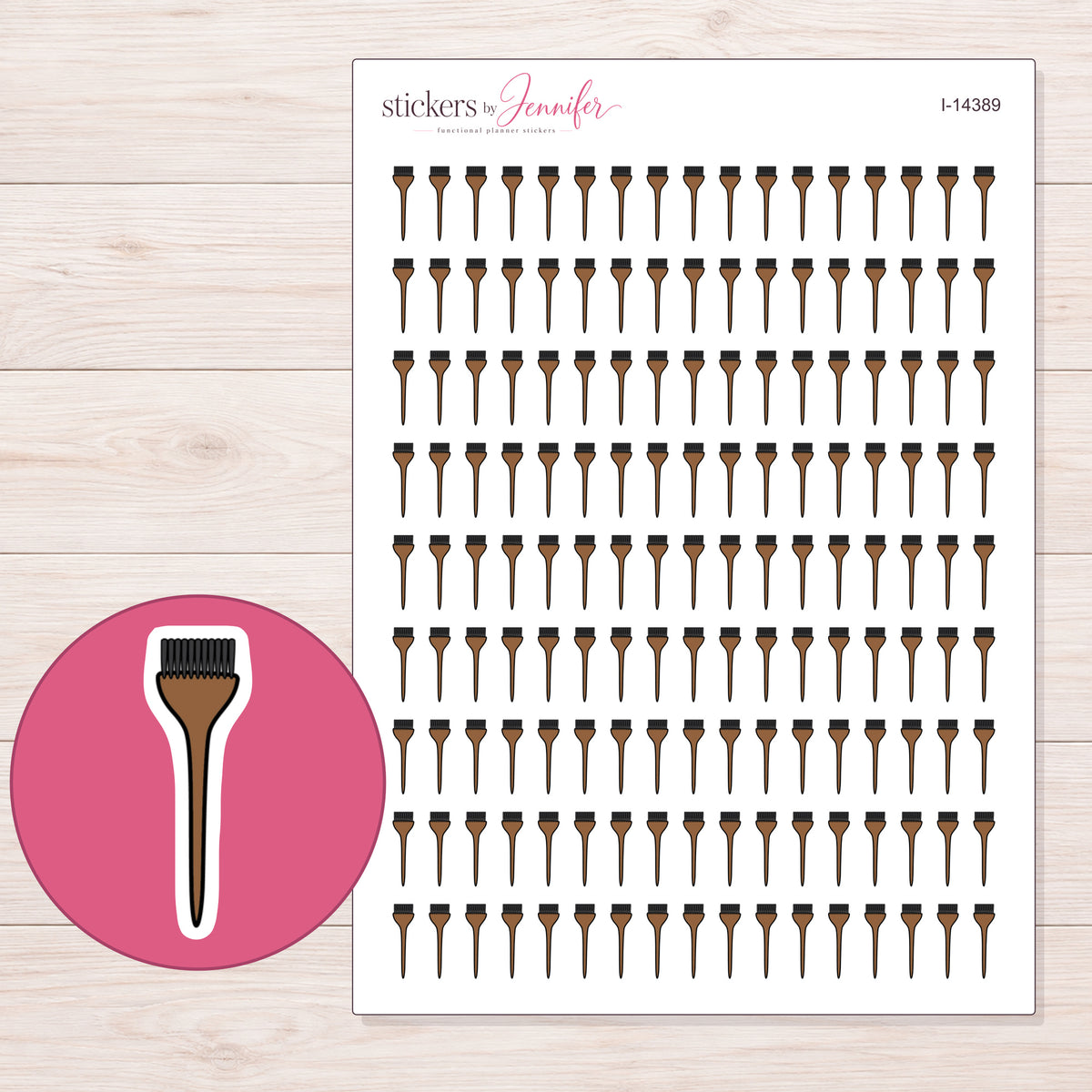 I-14389 planner sticker sheet with enlarged sticker detail