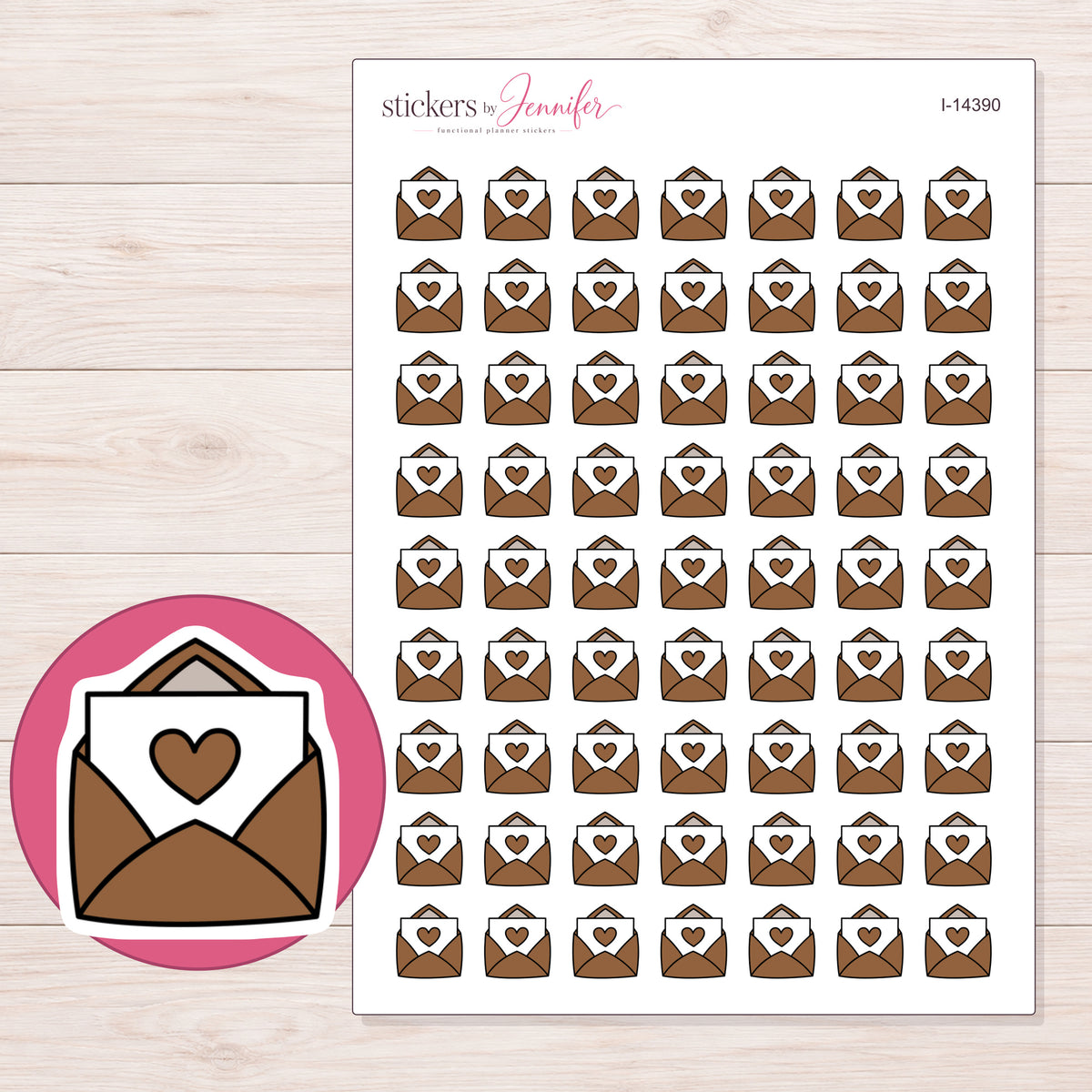 I-14390 planner sticker sheet with enlarged sticker detail