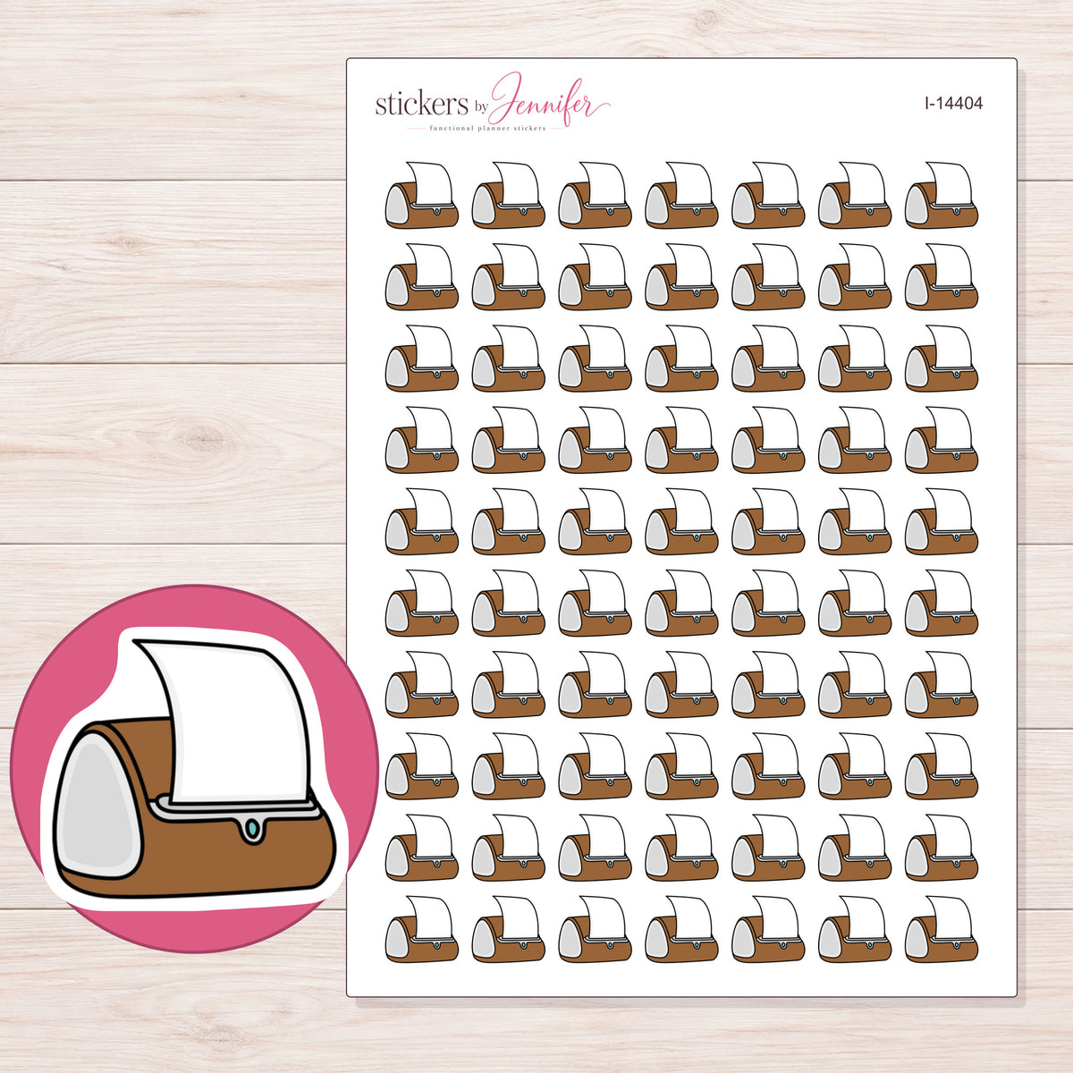 I-14404 planner sticker sheet with enlarged sticker detail