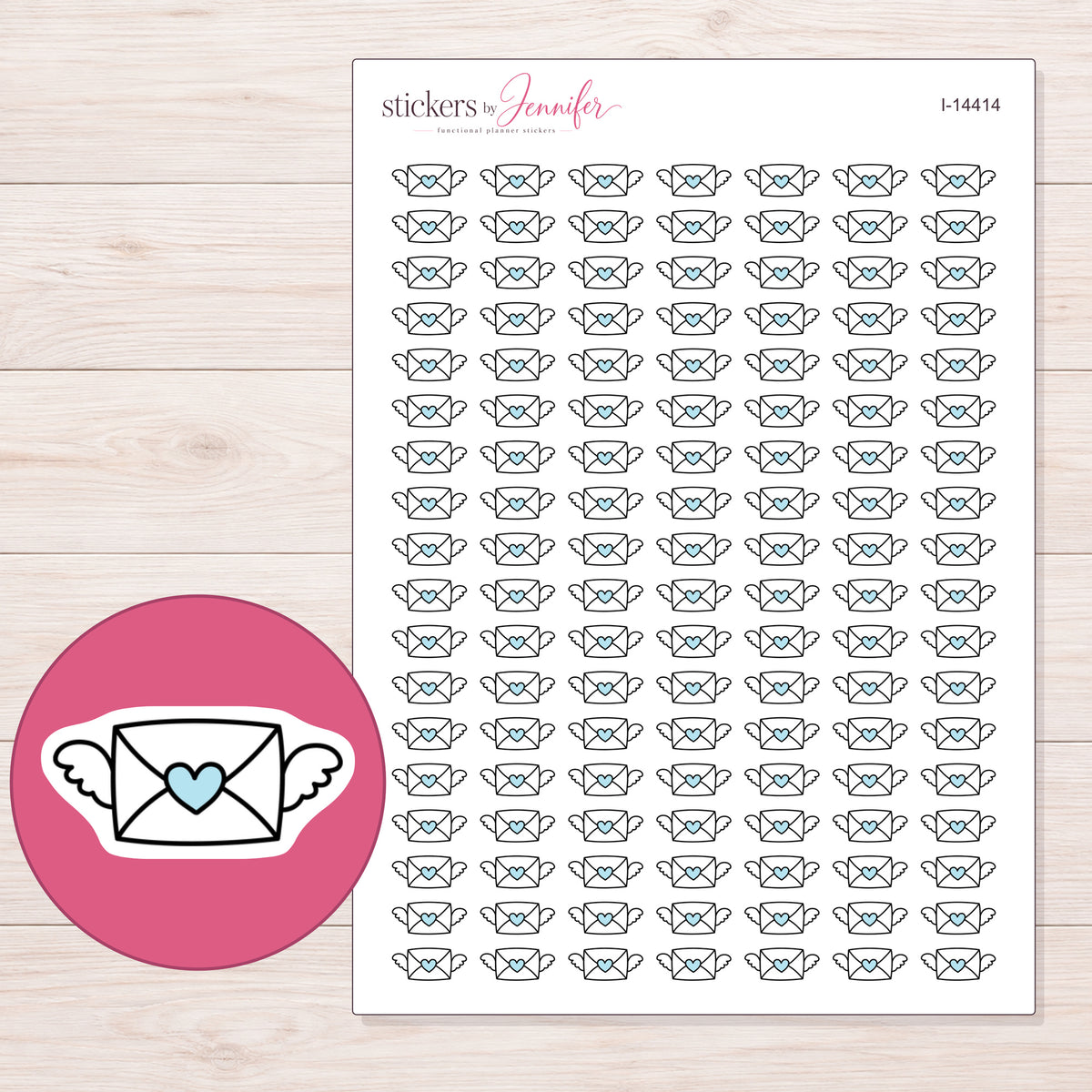 I-14414 planner sticker sheet with enlarged sticker detail