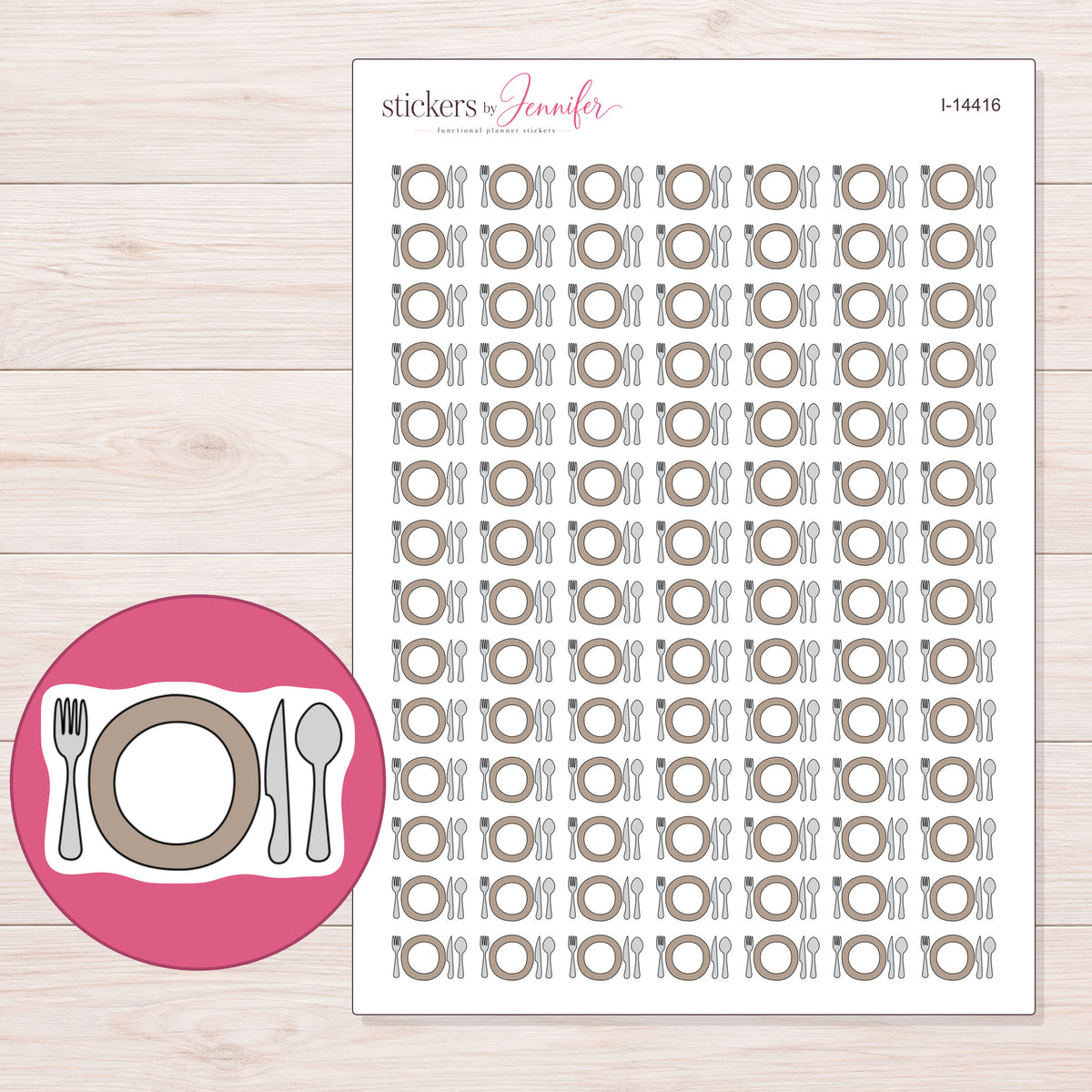 I-14416 planner sticker sheet with enlarged sticker detail