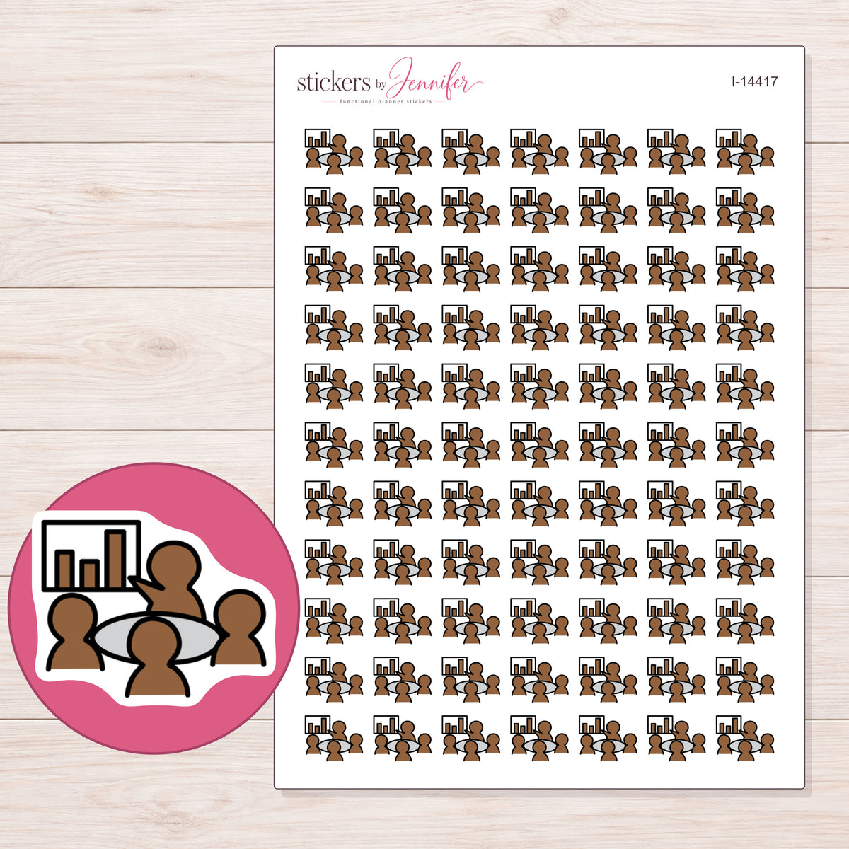 I-14417 planner sticker sheet with enlarged sticker detail