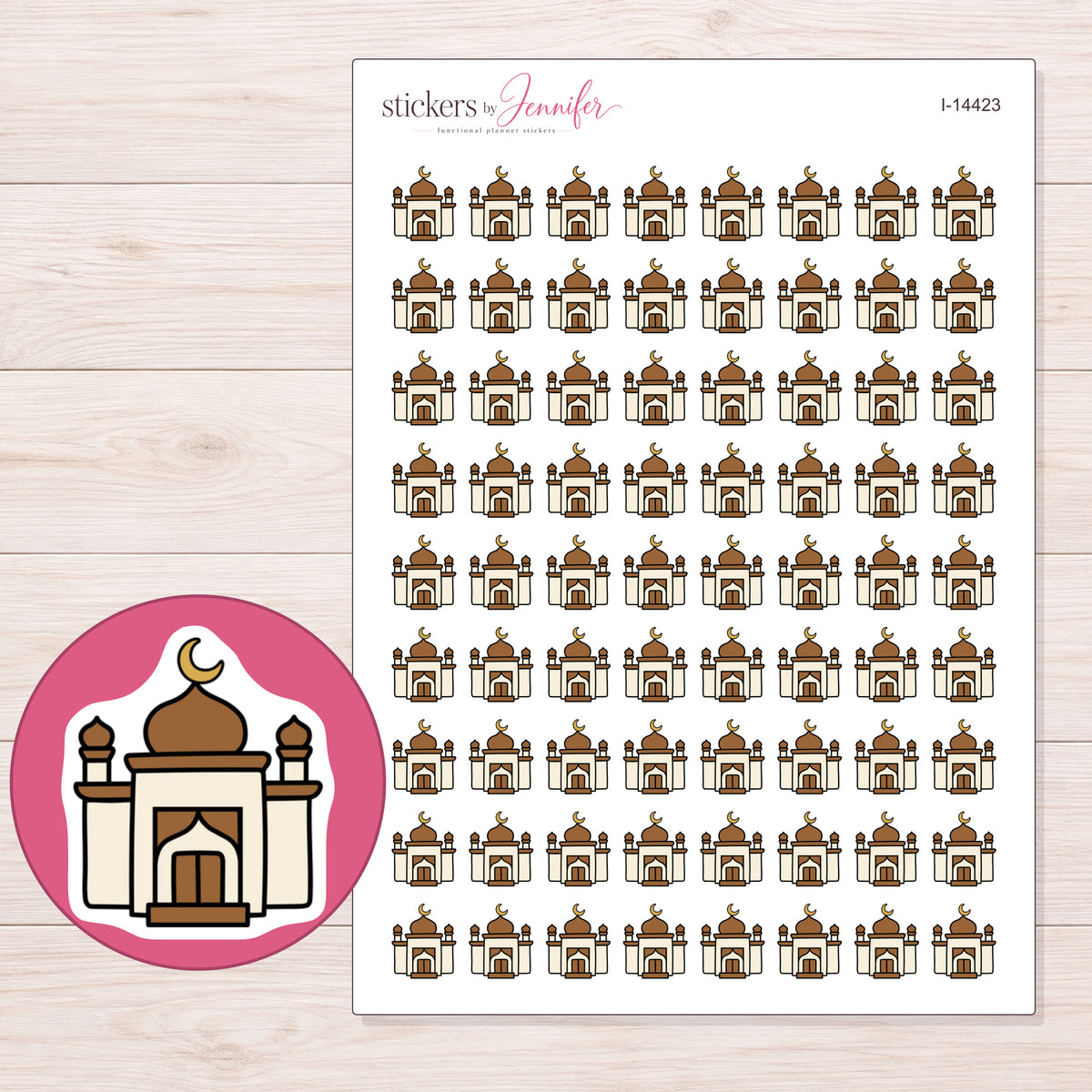 I-14423 planner sticker sheet with enlarged sticker detail