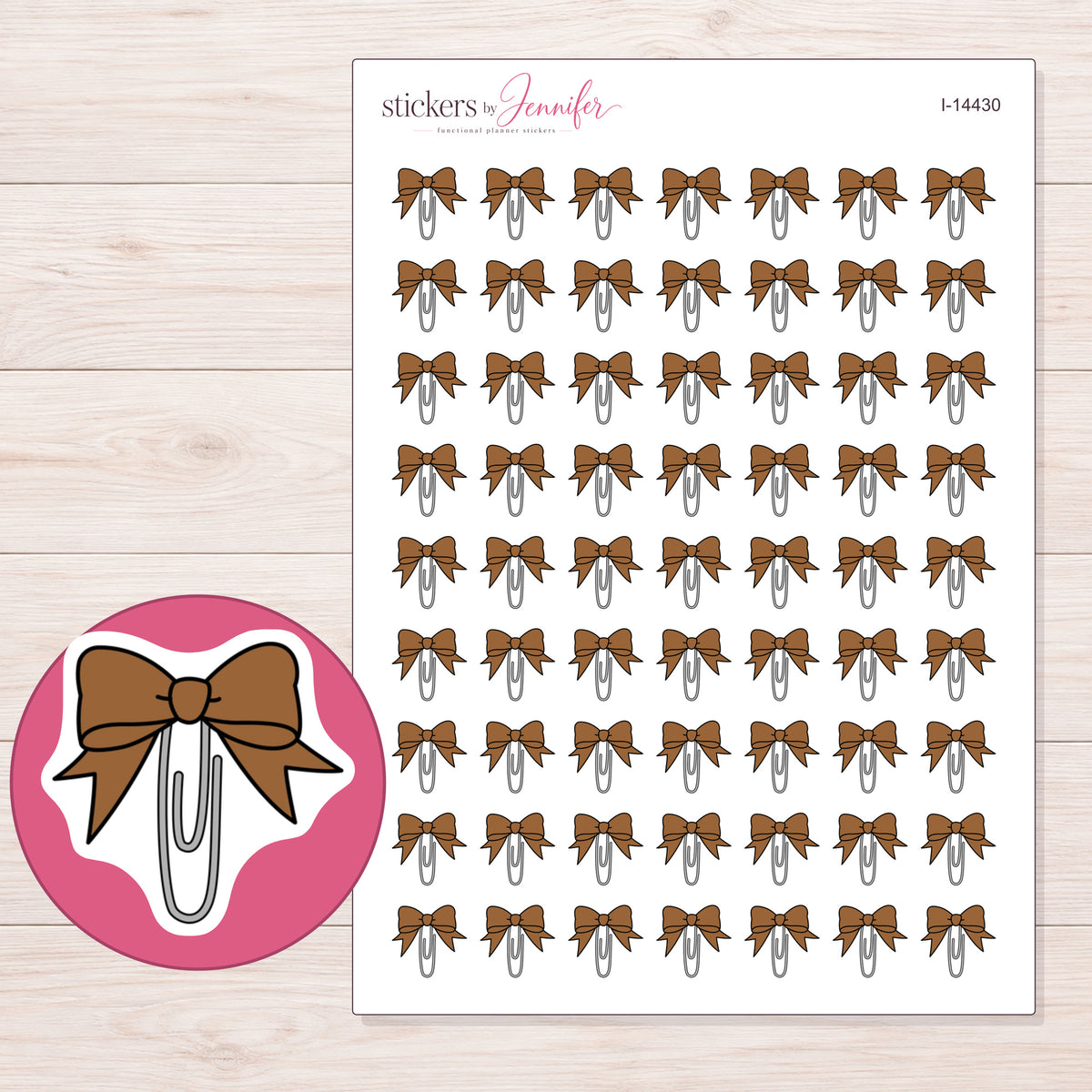 I-14430 planner sticker sheet with enlarged sticker detail