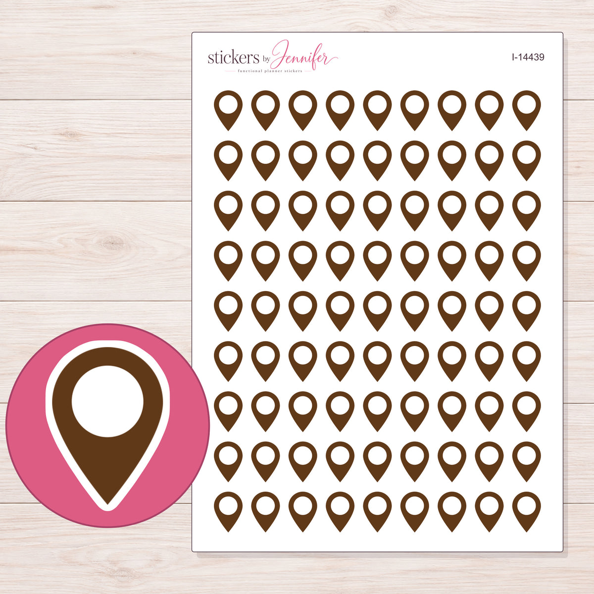 I-14439 planner sticker sheet with enlarged sticker detail