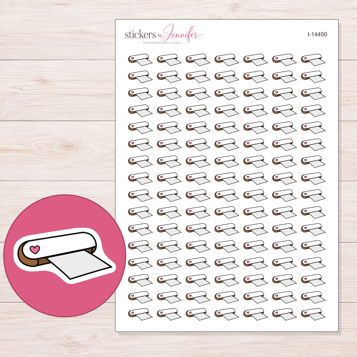 I-14450 planner sticker sheet with enlarged sticker detail
