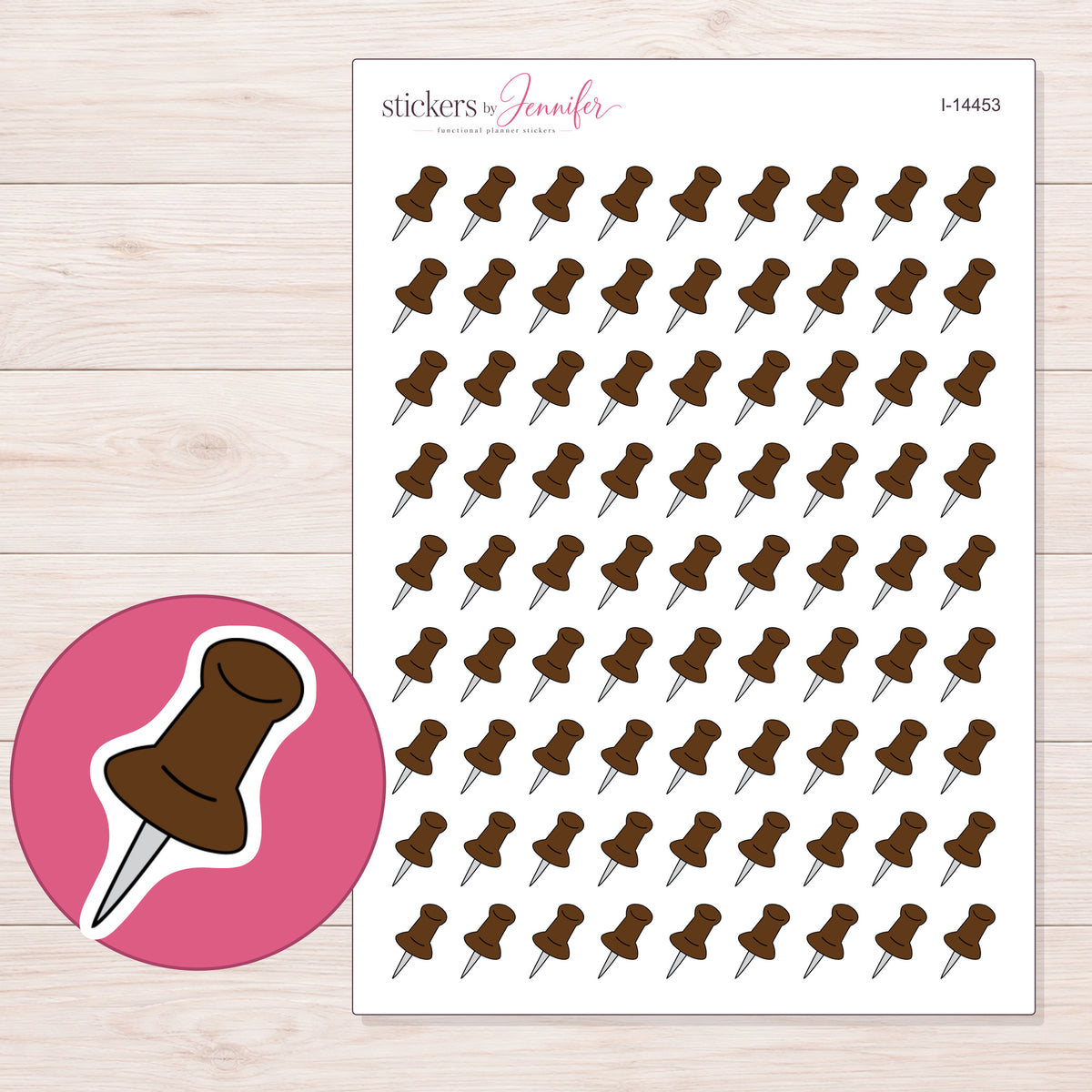 I-14453 planner sticker sheet with enlarged sticker detail