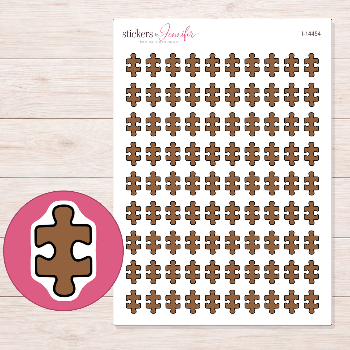 I-14454 planner sticker sheet with enlarged sticker detail