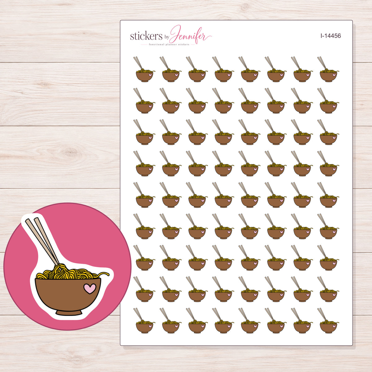I-14456 planner sticker sheet with enlarged sticker detail