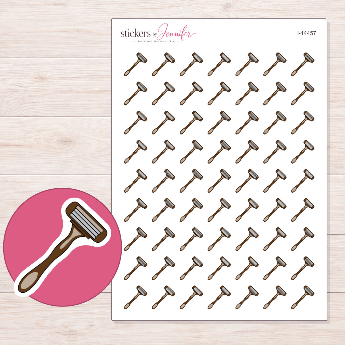 I-14457 planner sticker sheet with enlarged sticker detail