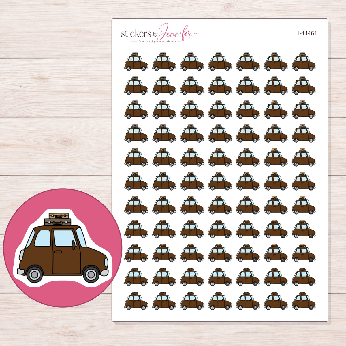 I-14461 planner sticker sheet with enlarged sticker detail