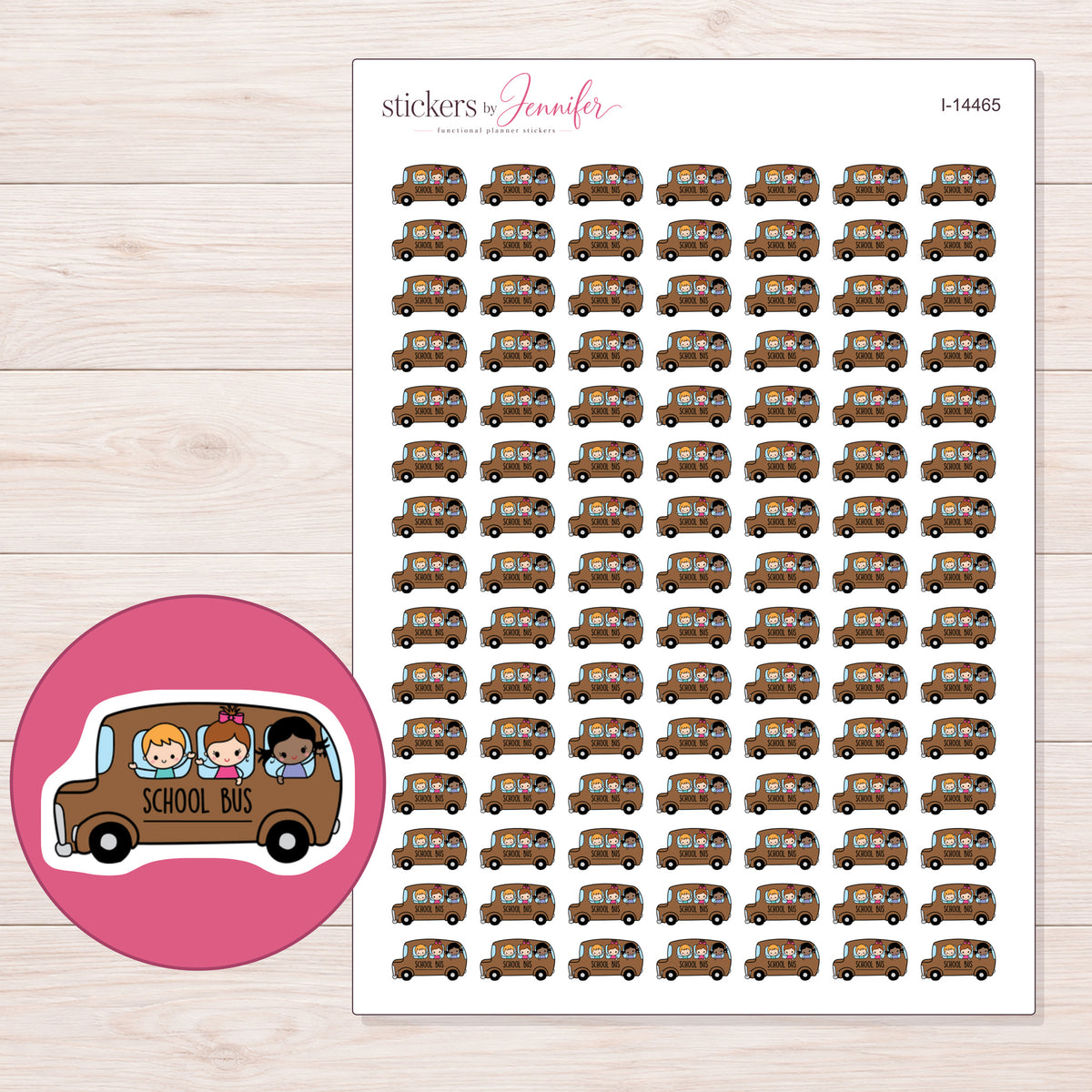 I-14465 planner sticker sheet with enlarged sticker detail
