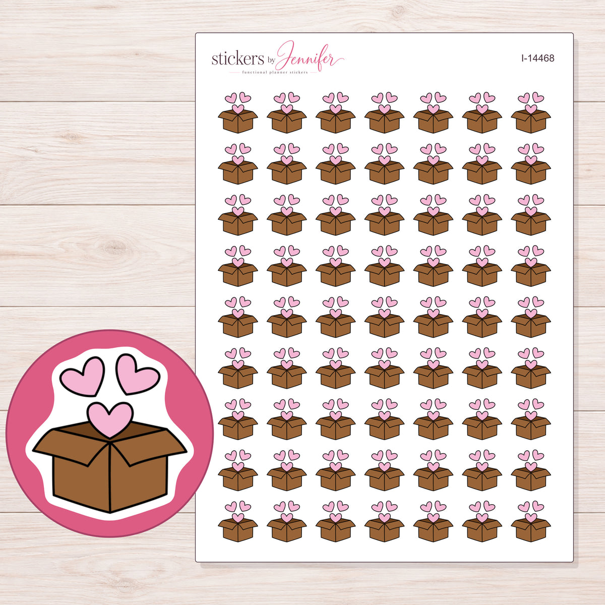 I-14468 planner sticker sheet with enlarged sticker detail