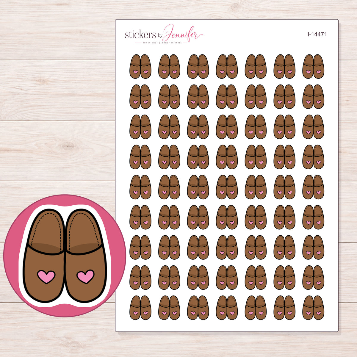 I-14471 planner sticker sheet with enlarged sticker detail