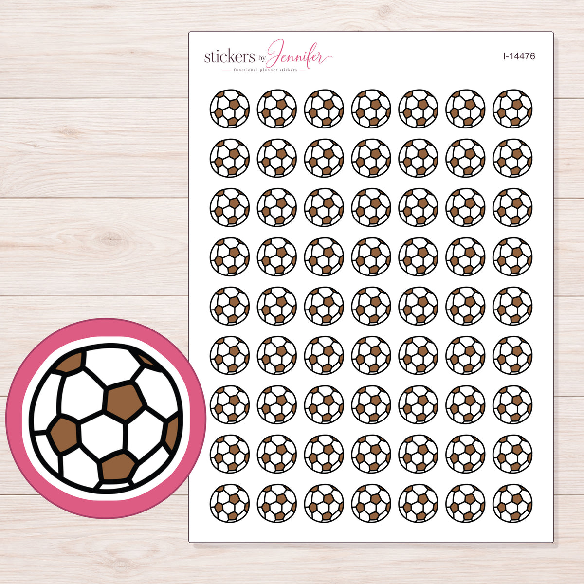 I-14476 planner sticker sheet with enlarged sticker detail