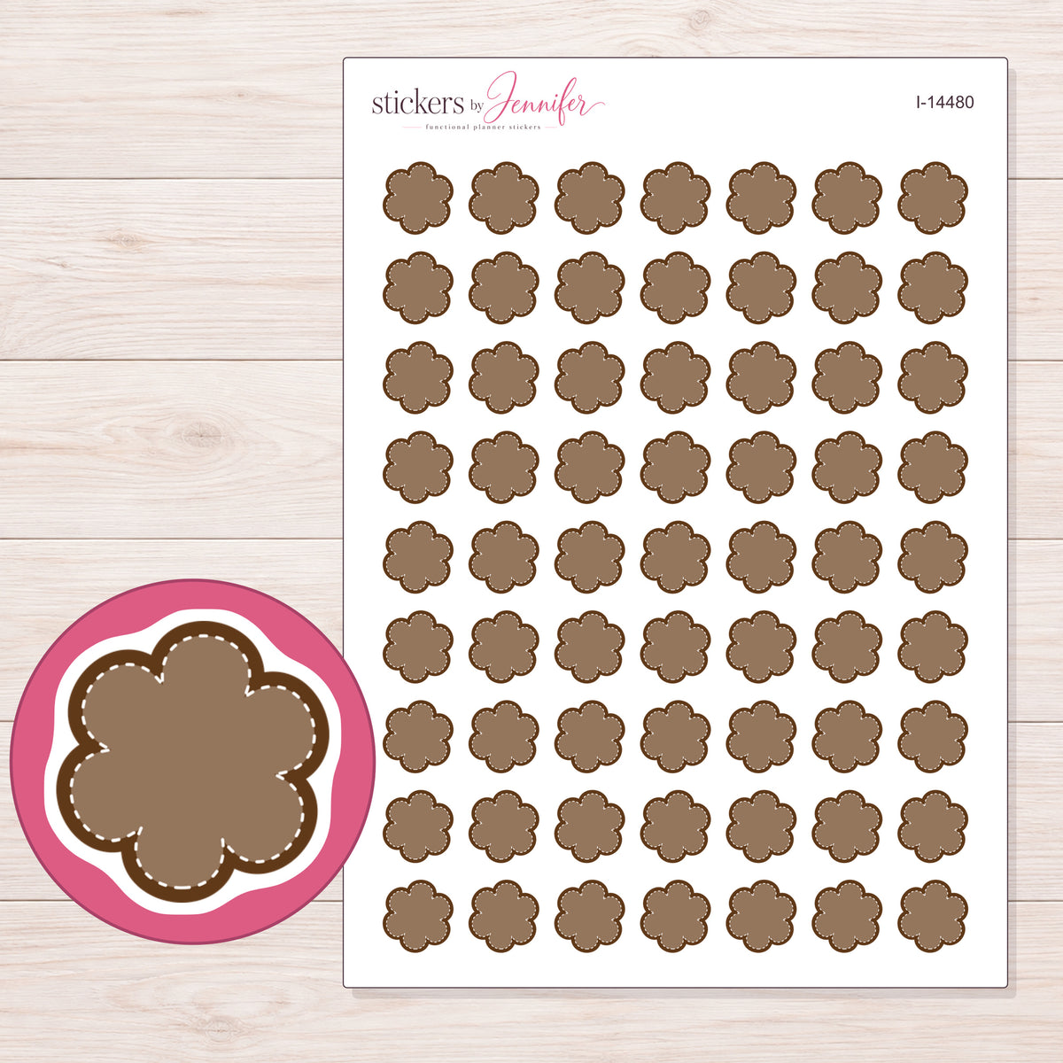 I-14480 planner sticker sheet with enlarged sticker detail