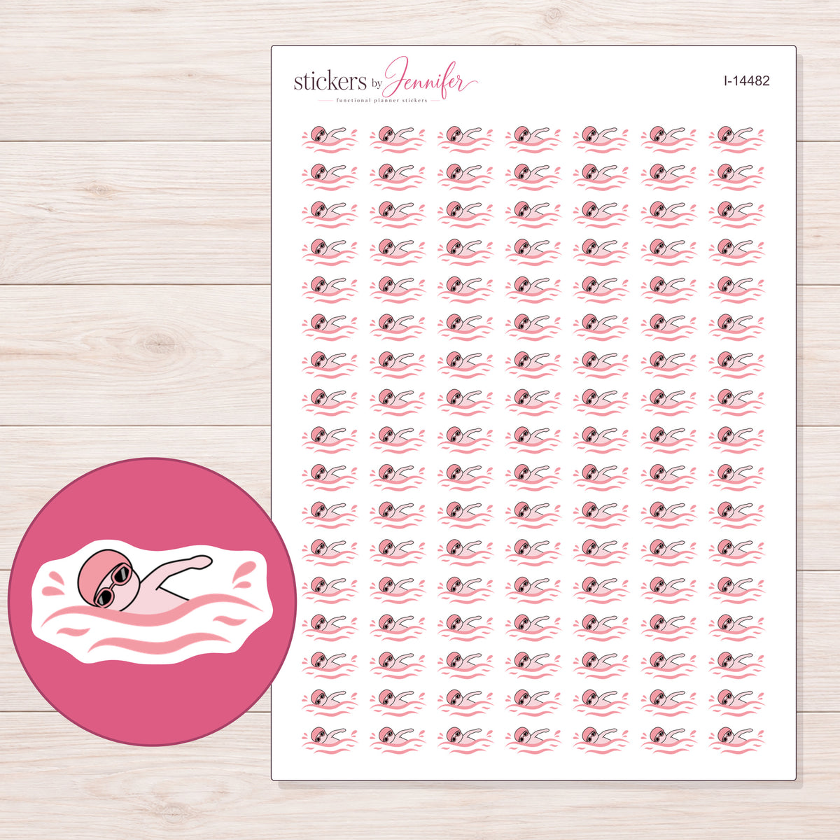 I-14482 planner sticker sheet with enlarged sticker detail