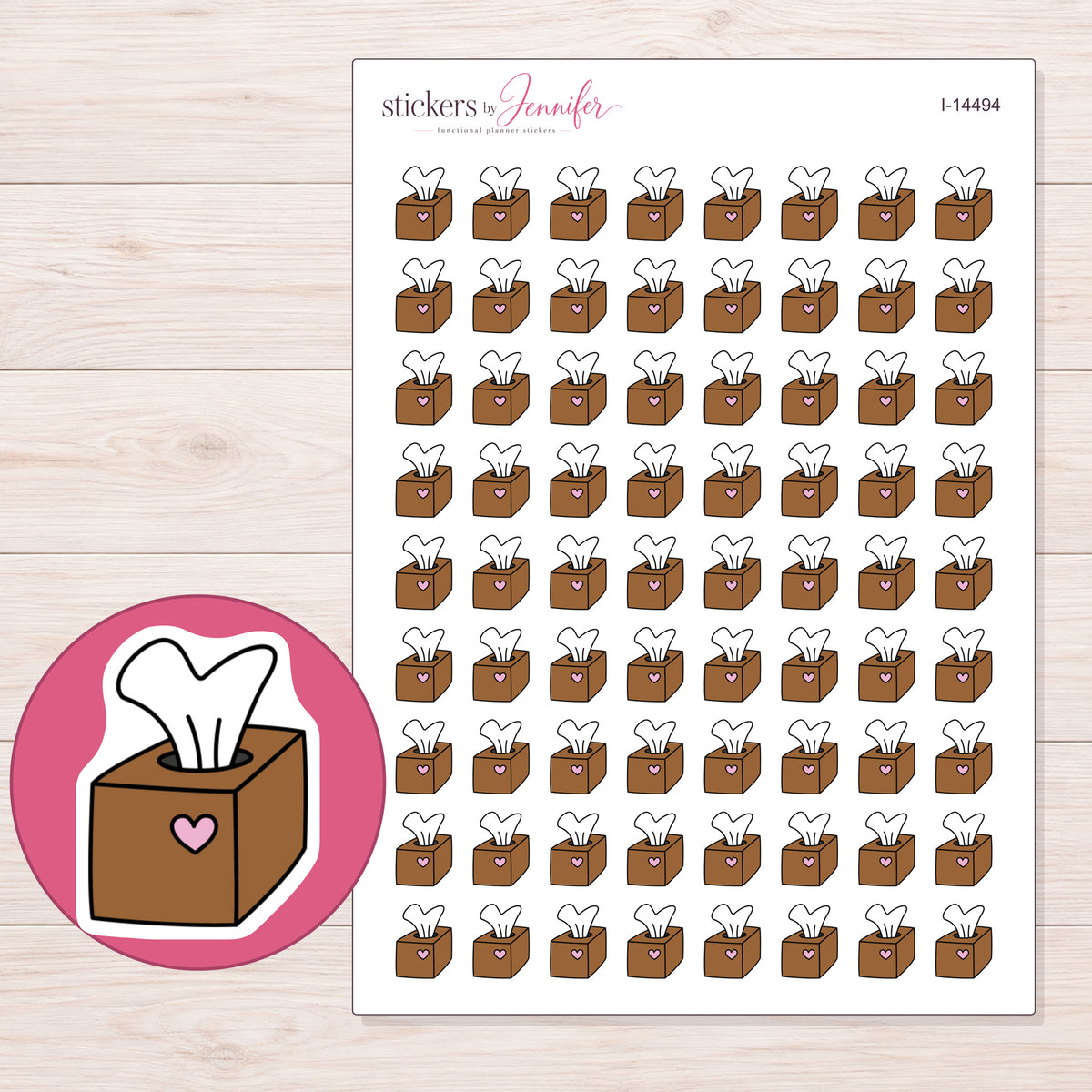 I-14494 planner sticker sheet with enlarged sticker detail