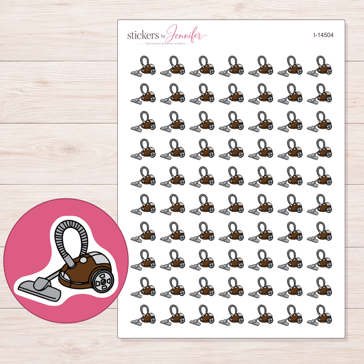 I-14504 planner sticker sheet with enlarged sticker detail