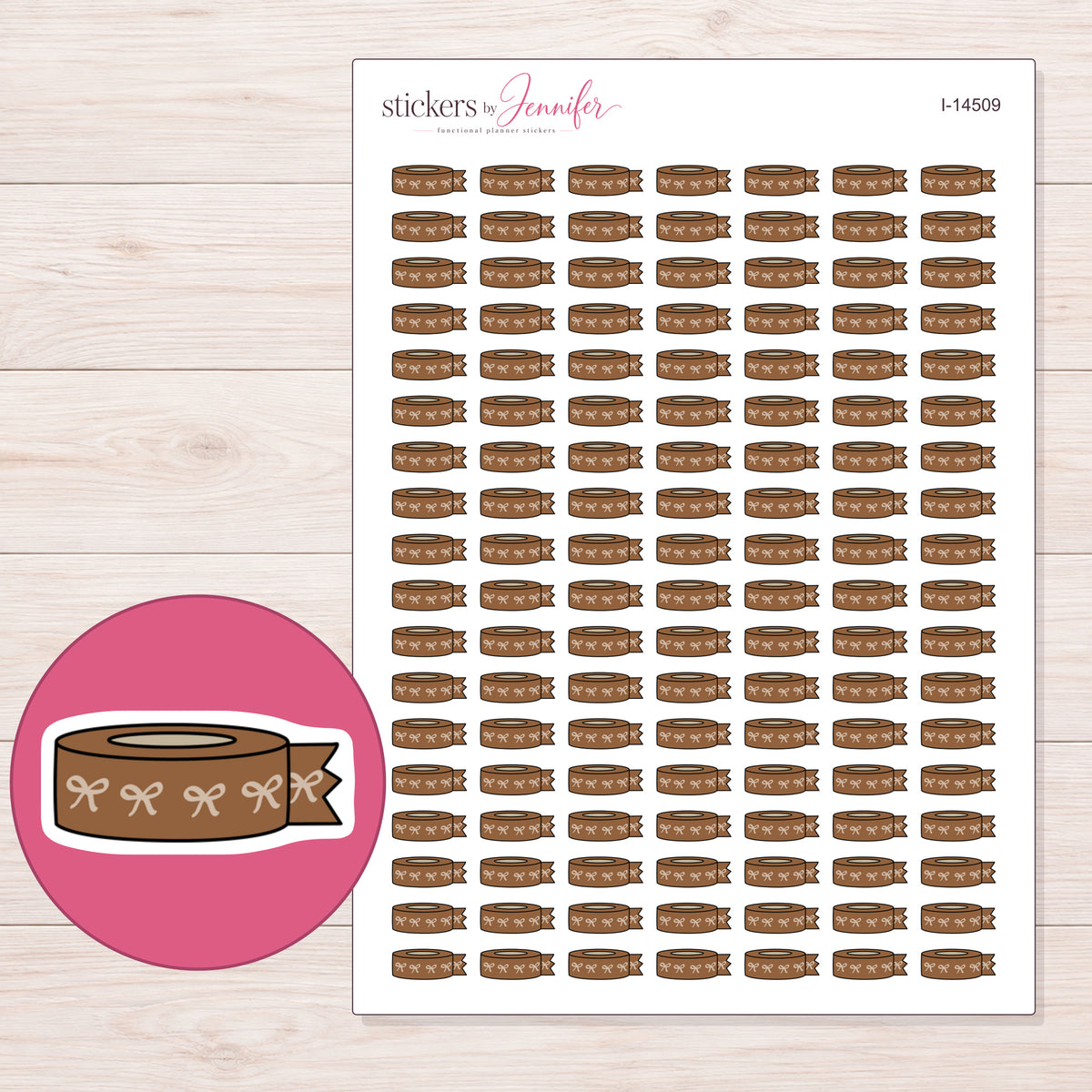 I-14509 planner sticker sheet with enlarged sticker detail