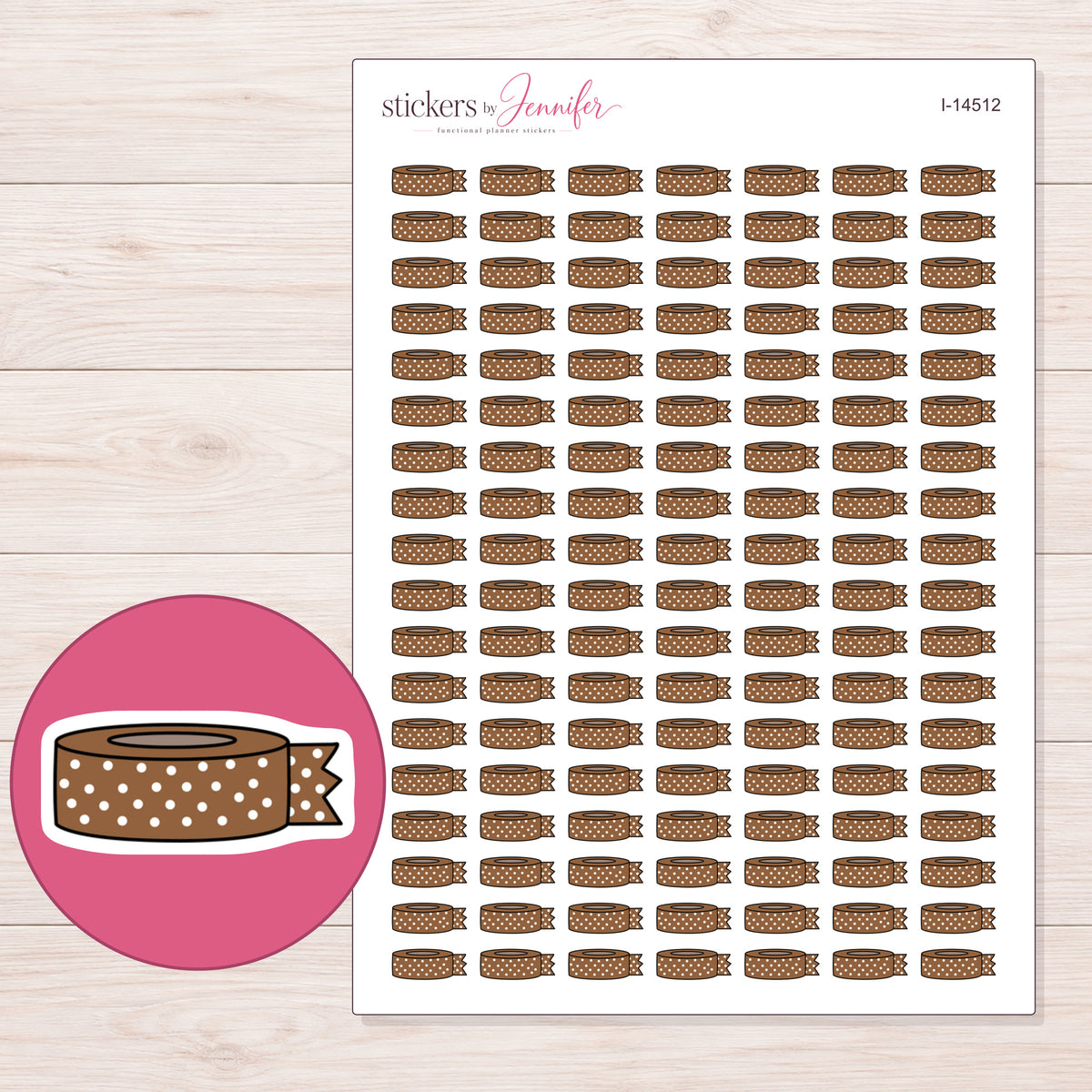 I-14512 planner sticker sheet with enlarged sticker detail