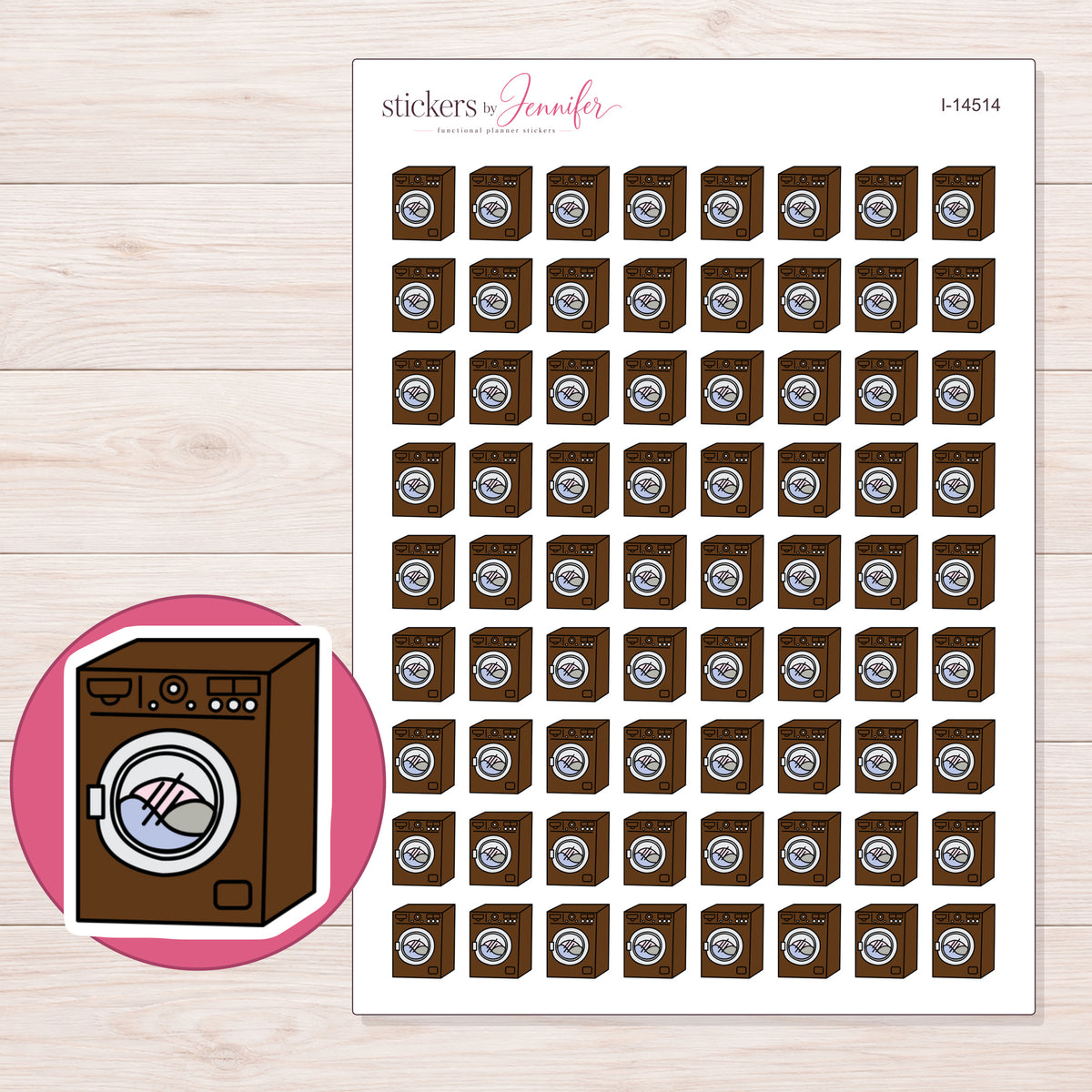 I-14514 planner sticker sheet with enlarged sticker detail