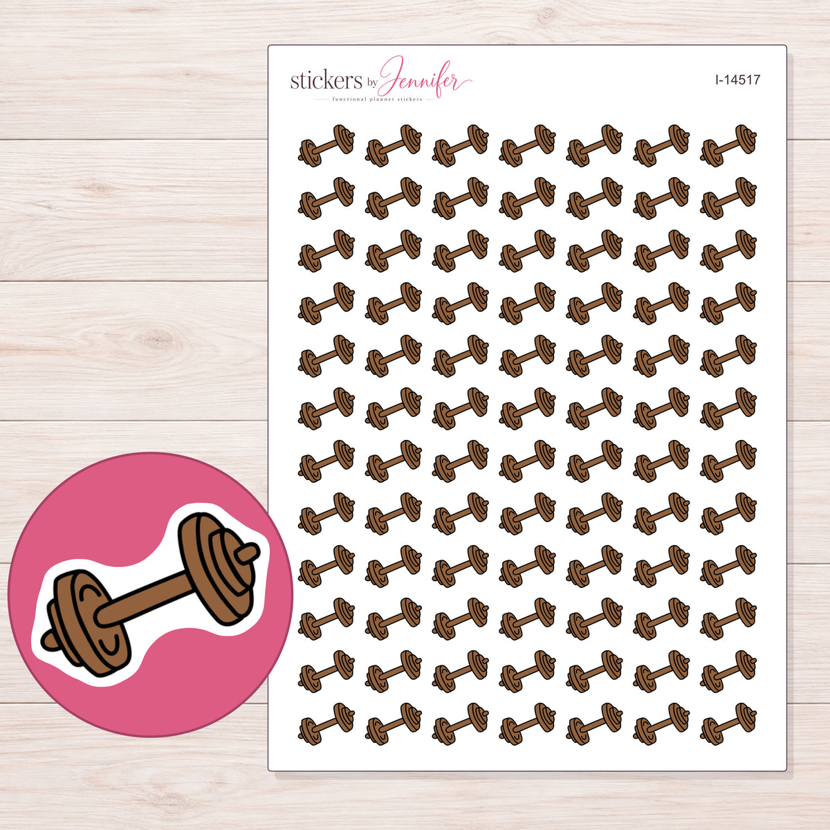 I-14517 planner sticker sheet with enlarged sticker detail