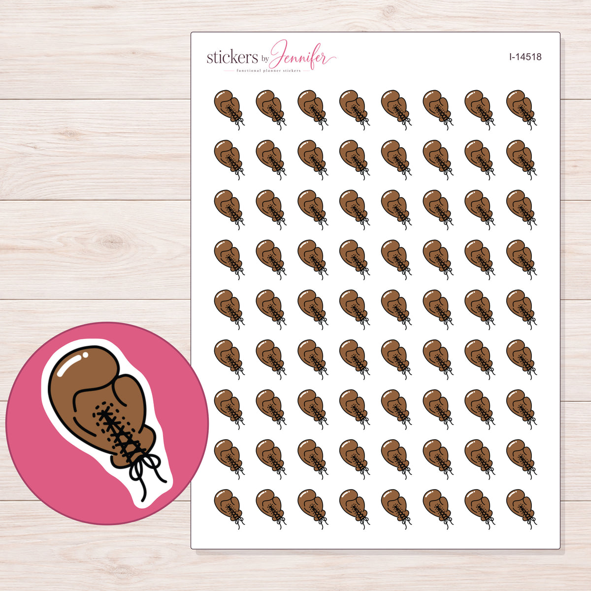 I-14518 planner sticker sheet with enlarged sticker detail