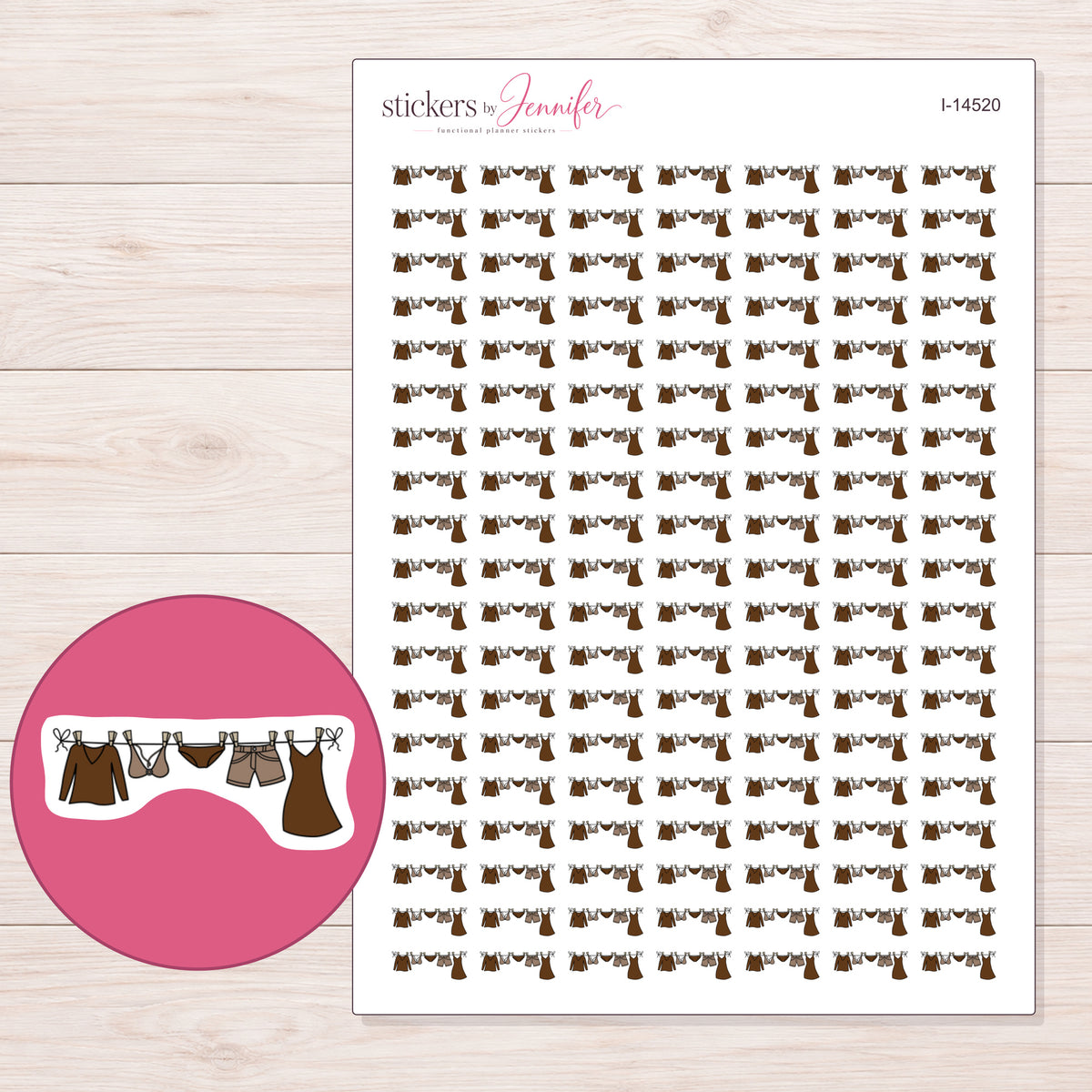 I-14520 planner sticker sheet with enlarged sticker detail