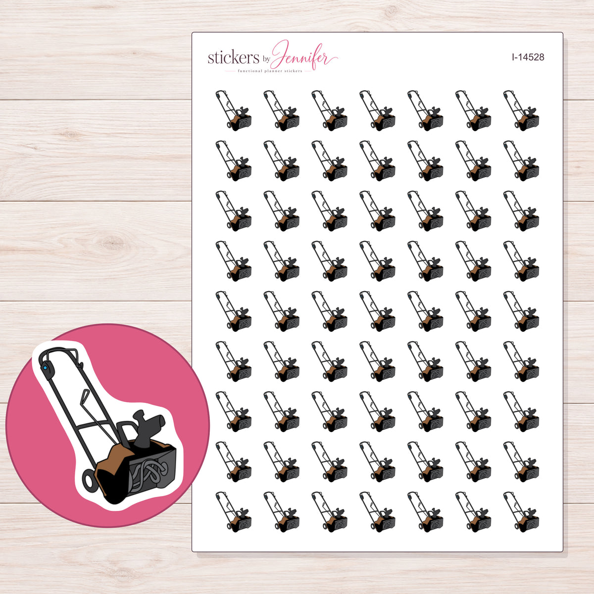 I-14528 planner sticker sheet with enlarged sticker detail