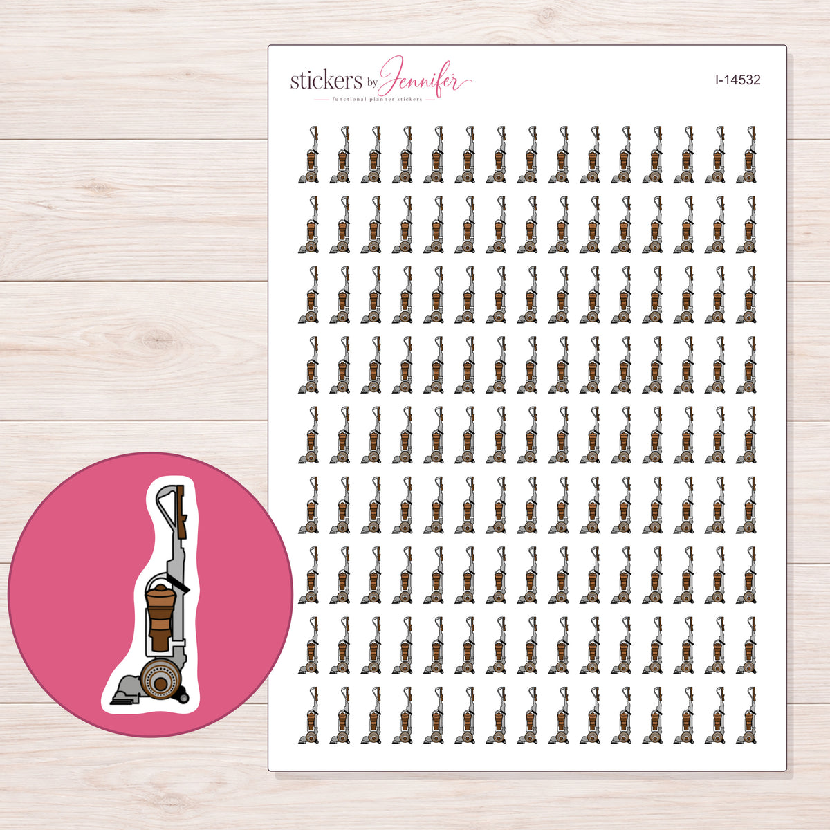 I-14532 planner sticker sheet with enlarged sticker detail