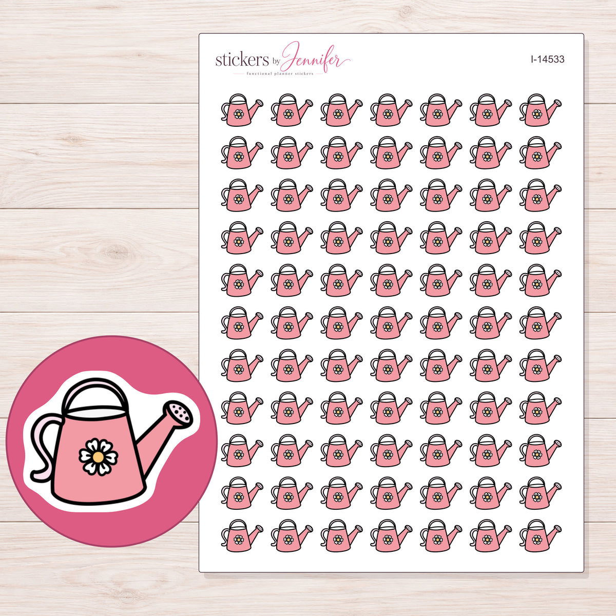 I-14533 planner sticker sheet with enlarged sticker detail