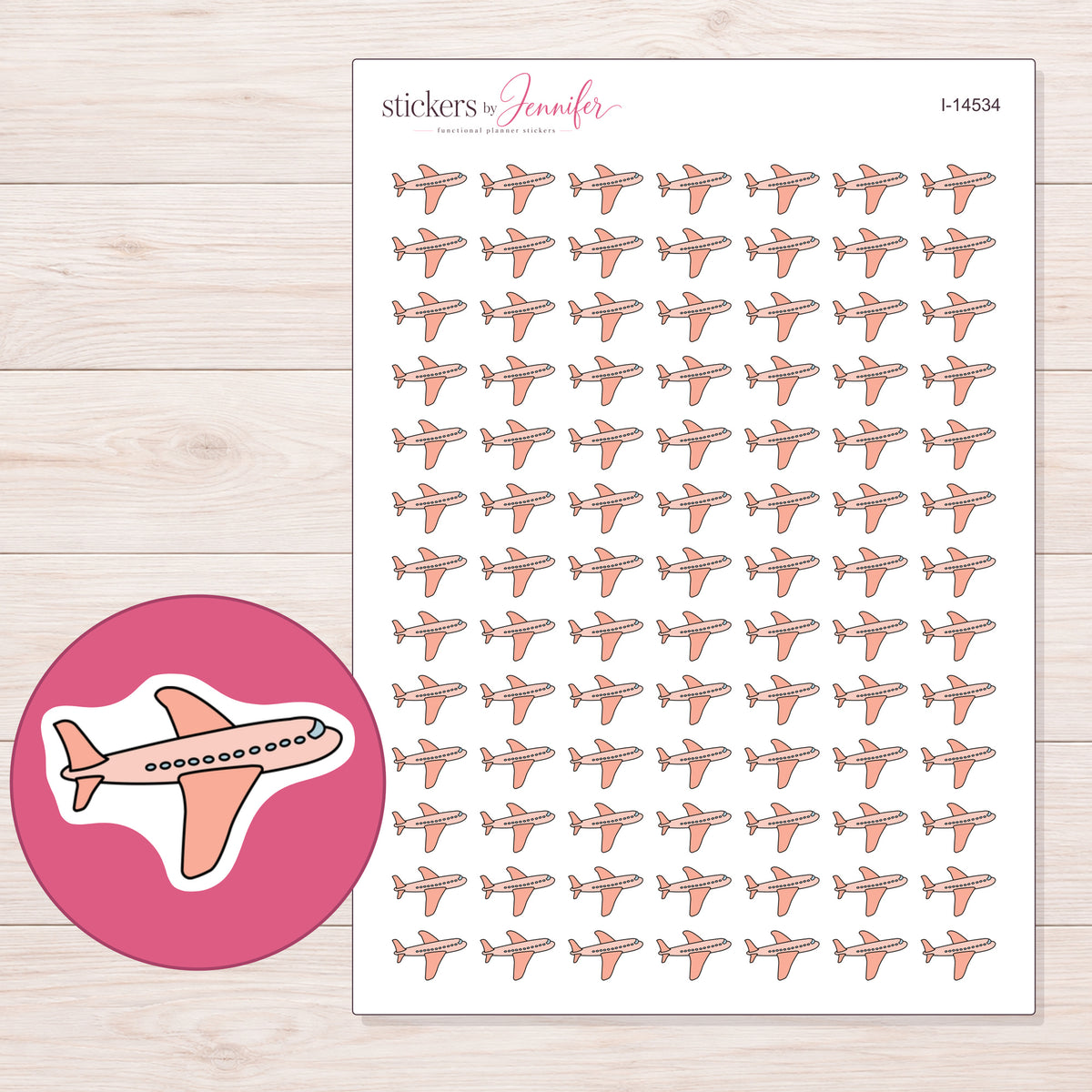 I-14534 planner sticker sheet with enlarged sticker detail