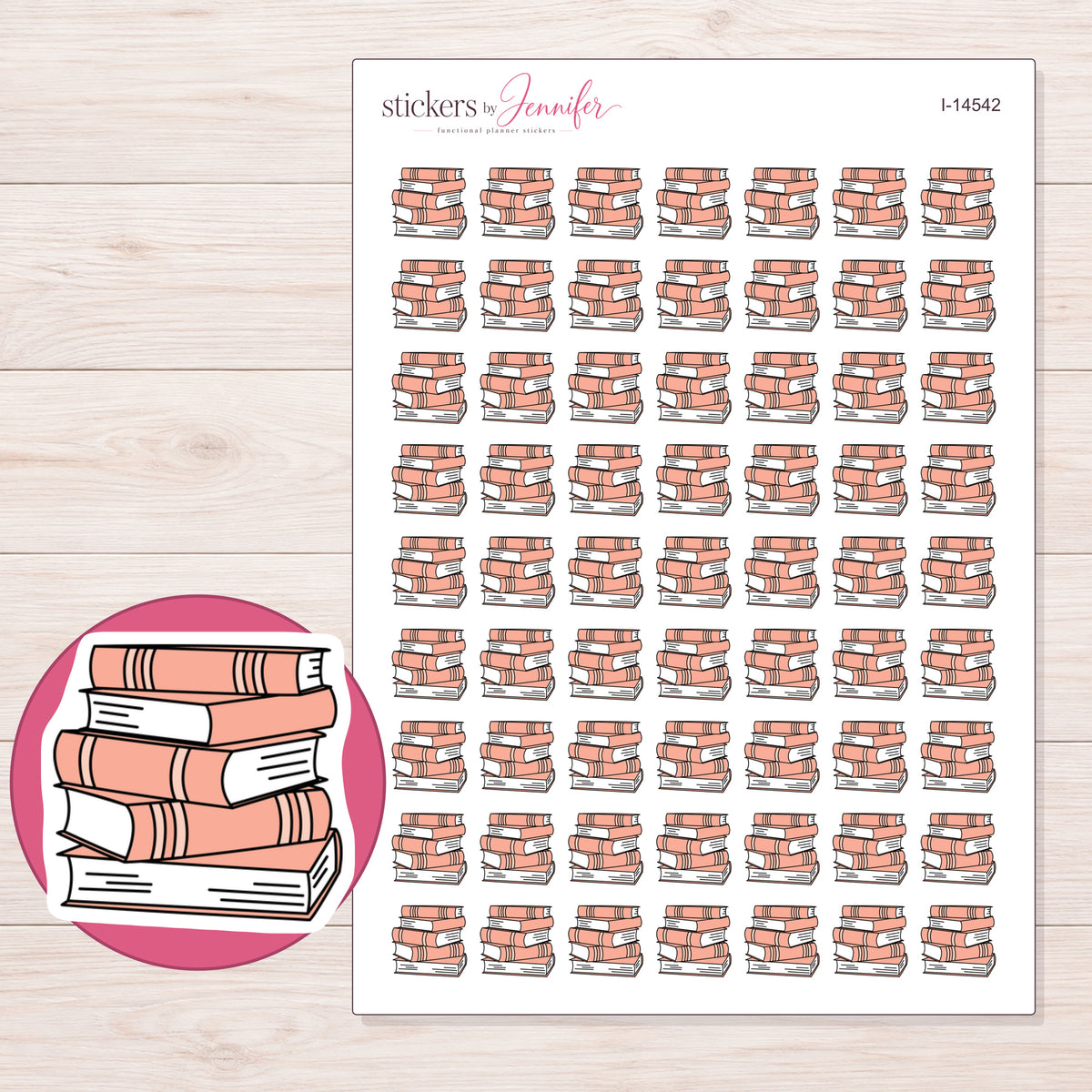 I-14542 planner sticker sheet with enlarged sticker detail