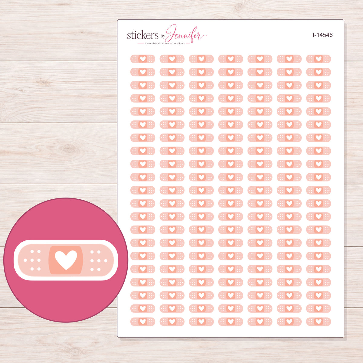 I-14546 planner sticker sheet with enlarged sticker detail