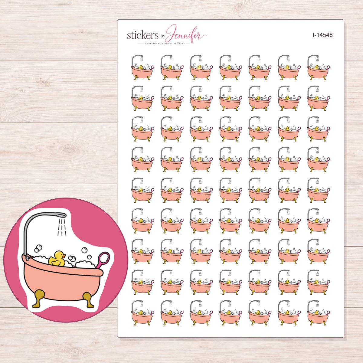 I-14548 planner sticker sheet with enlarged sticker detail