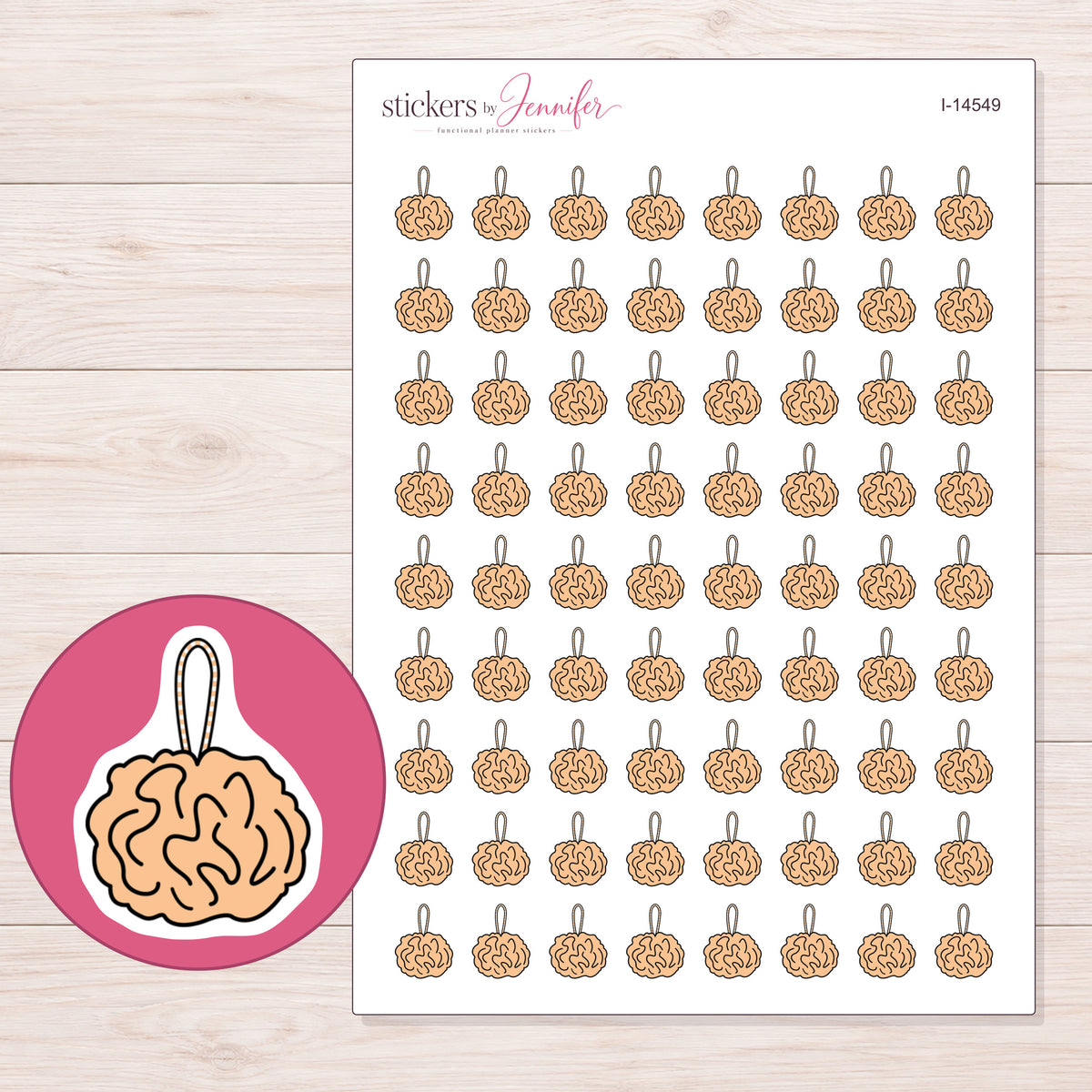 I-14549 planner sticker sheet with enlarged sticker detail