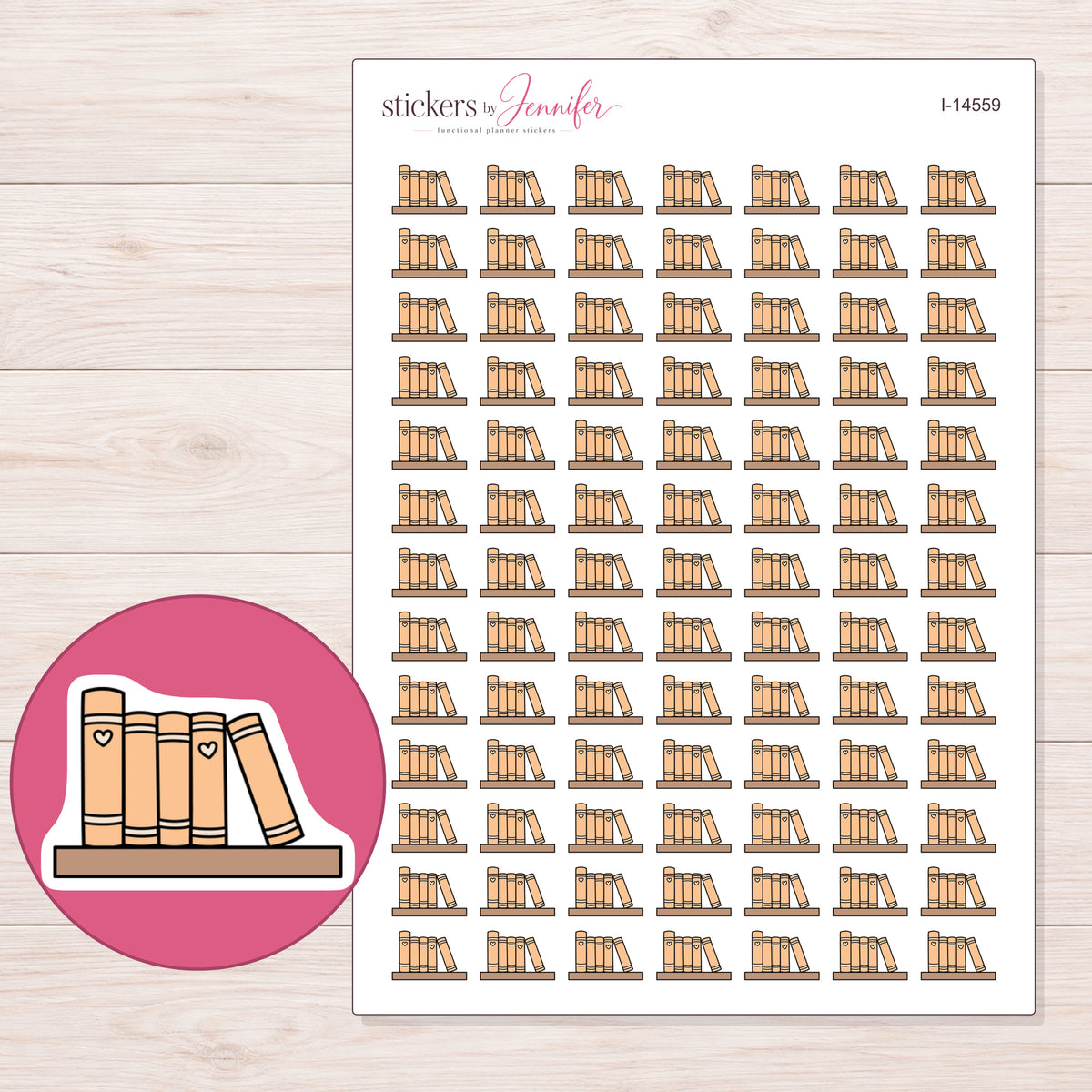 I-14559 planner sticker sheet with enlarged sticker detail