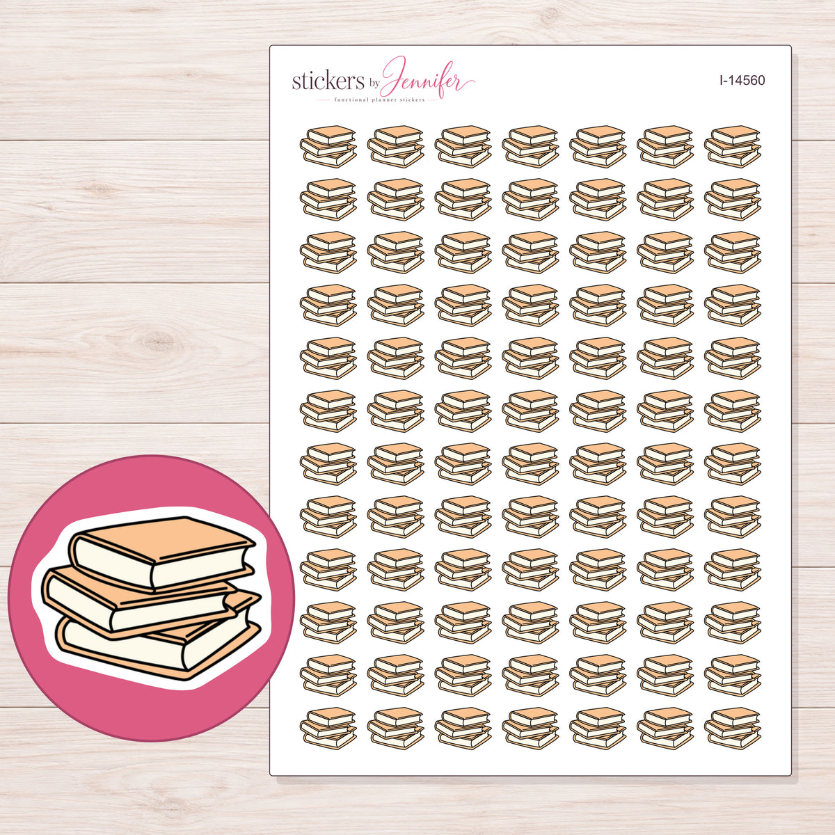 I-14560 planner sticker sheet with enlarged sticker detail