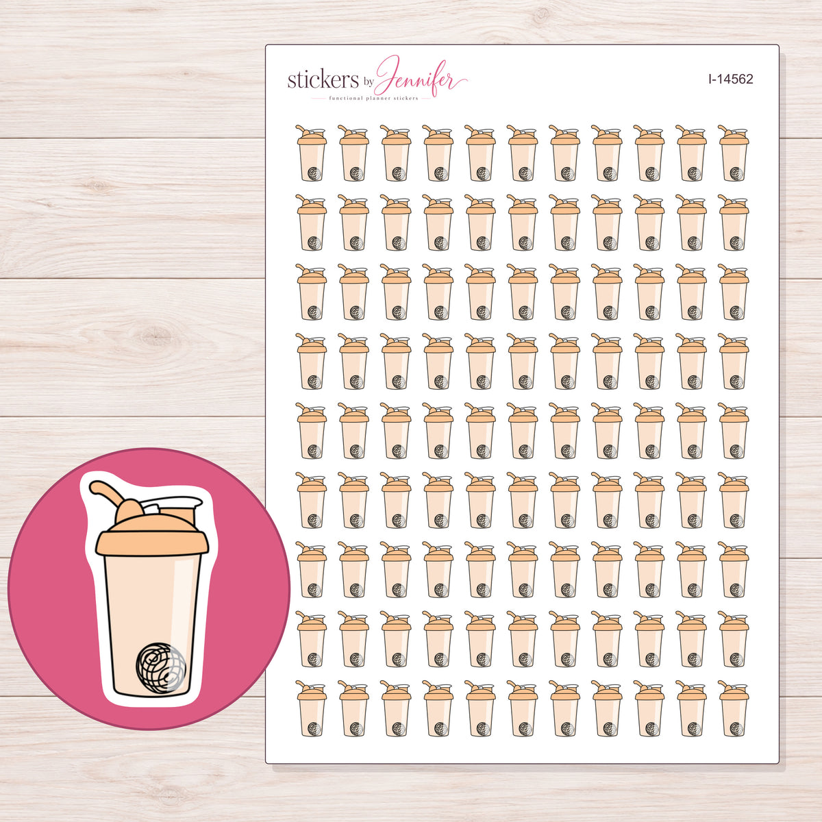 I-14562 planner sticker sheet with enlarged sticker detail