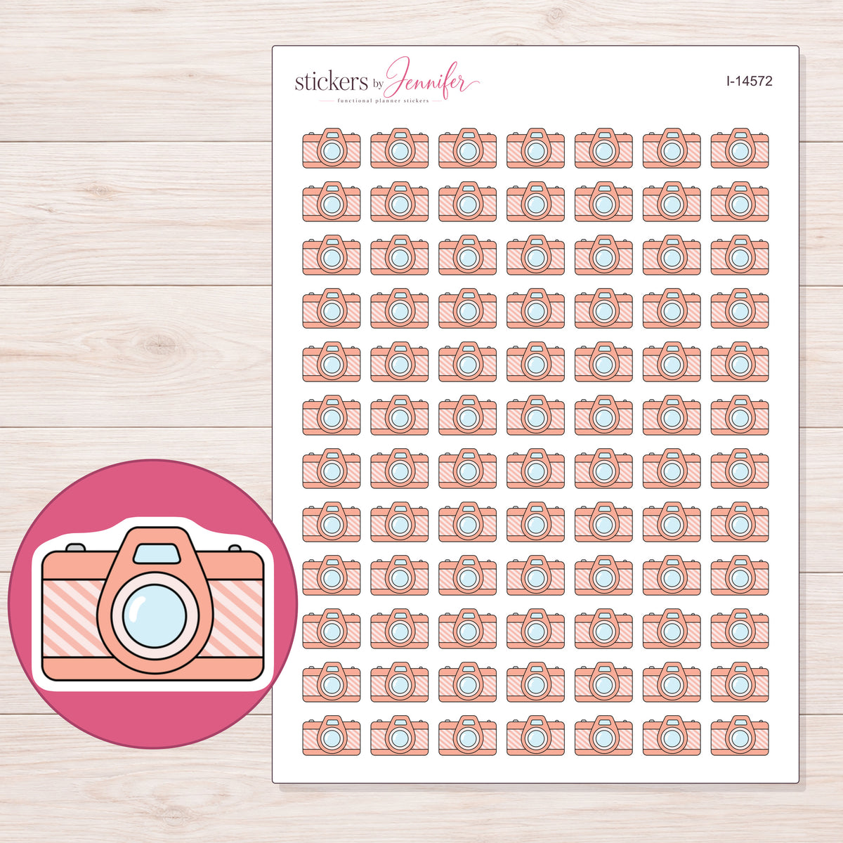 I-14572 planner sticker sheet with enlarged sticker detail