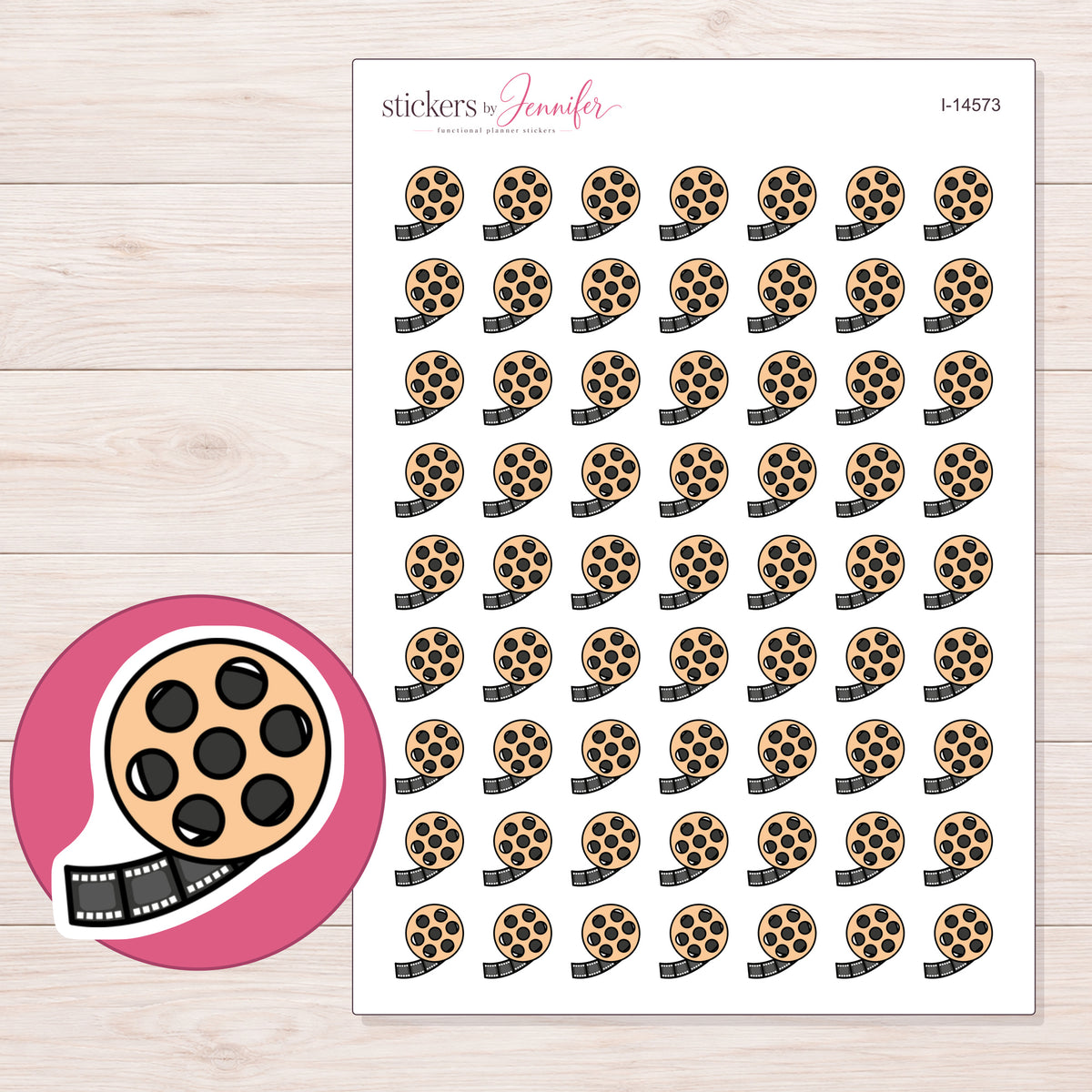 I-14573 planner sticker sheet with enlarged sticker detail
