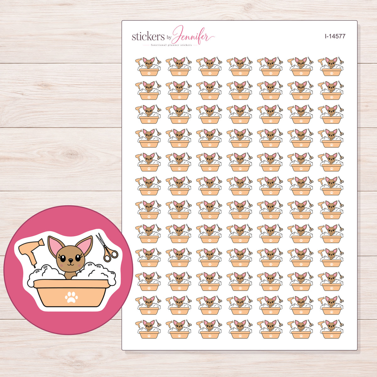 I-14577 planner sticker sheet with enlarged sticker detail
