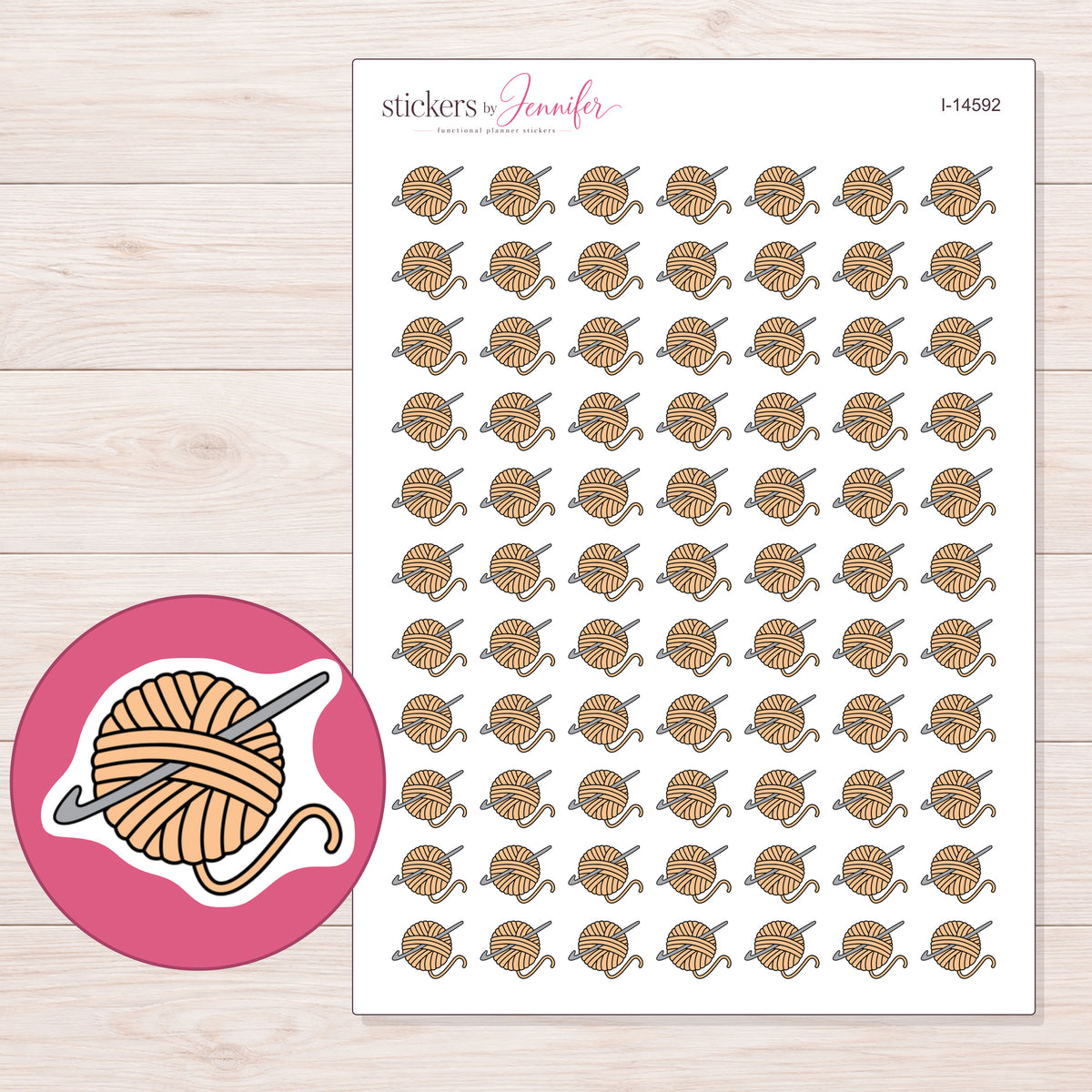 I-14592 planner sticker sheet with enlarged sticker detail