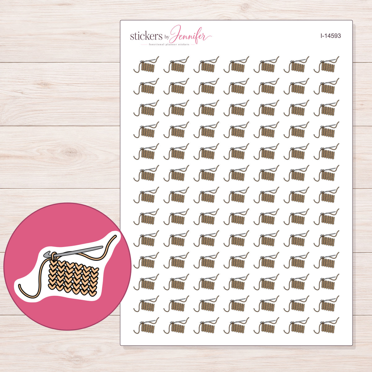 I-14593 planner sticker sheet with enlarged sticker detail