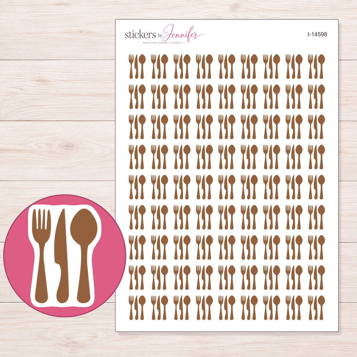 I-14598 planner sticker sheet with enlarged sticker detail