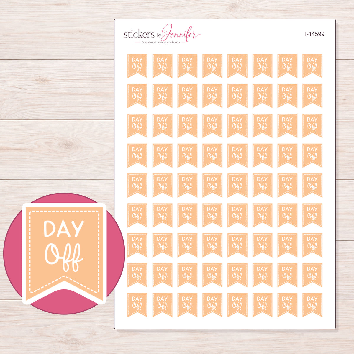 I-14599 planner sticker sheet with enlarged sticker detail