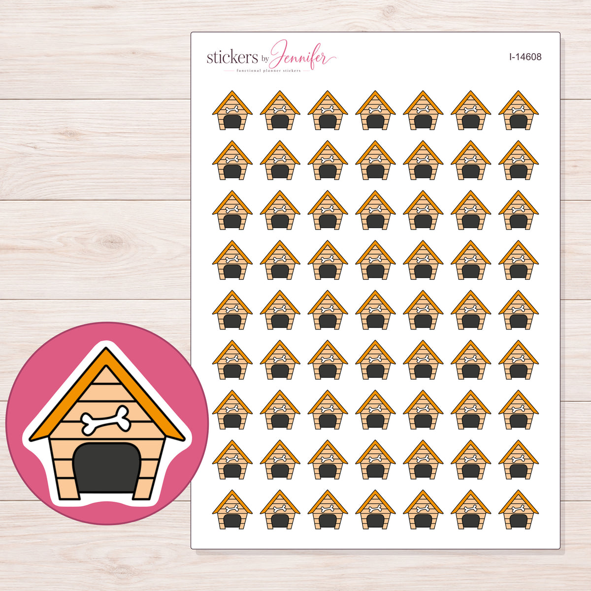 I-14608 planner sticker sheet with enlarged sticker detail
