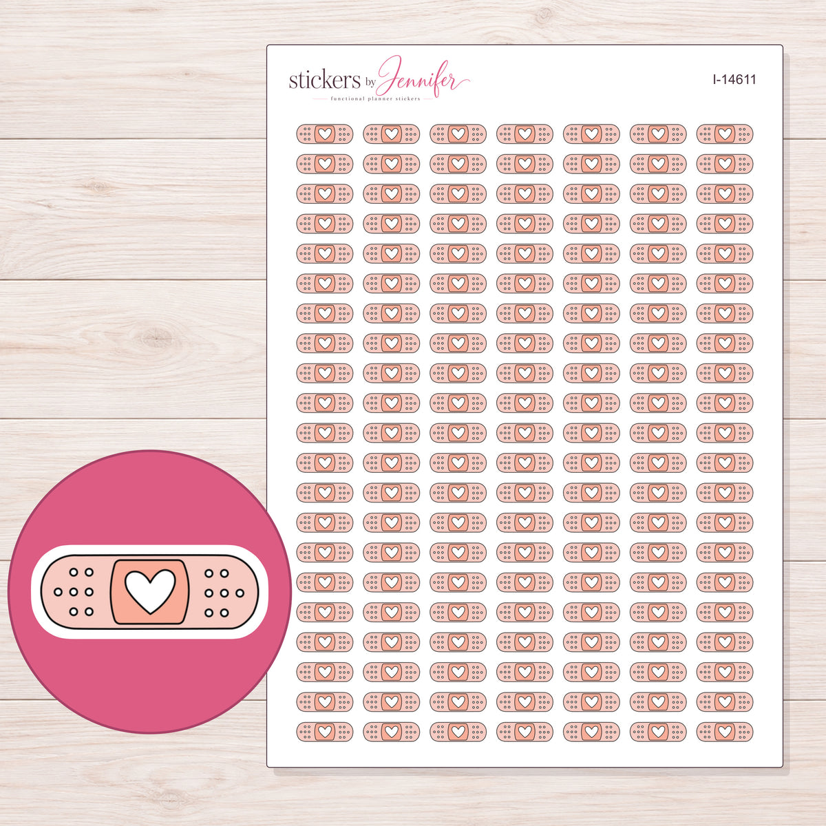 I-14611 planner sticker sheet with enlarged sticker detail